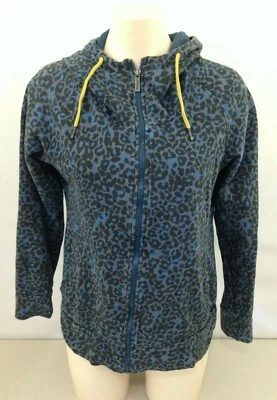 Bench Women's Blue Black Cheetah Print Long Sleeve Full Zip Jacket Size Medium - Image 1 of 4