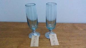 Tesoros Glass and Pewter Champagne Glasses - Picture 1 of 5