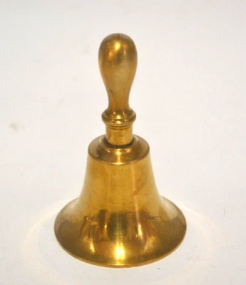 Vintage Solid Brass Table Bell Restaurant Traditional Hotel Table Bell 10cm High - Image 1 of 4