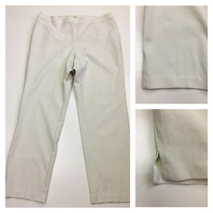 EILEEN FISHER Womens sz Medium Off White Italian Fabric Slit Hem Dress Pant - Picture 1 of 11