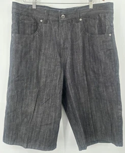 Rocawear Shorts Mens 38 Black Jean Denim Baggy Jorts Embroidered Skater Hip Hop - Picture 1 of 4