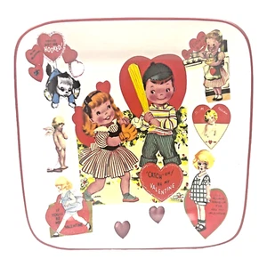 Valentines Day Card Rosanna Square Serving Plate Platter Heart 11" x 11" VIntage - Picture 1 of 6