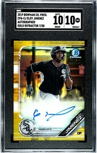 2019 Bowman Chrome Eloy Jimenez Gold Refractor Auto #/50 SGC 10 GEM 10 AUTO - Picture 1 of 2