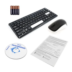 Kabellose schmale Tastatur- und Maus-Kits 2,4 GHz silm and helles Rauschen schwarz KG-0977 - Bild 1 von 4