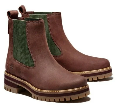 Timberland Mujer Courmayeur Valley Chelsea Botines Cuero Borgoña Talla 6 Foto 1 de 4