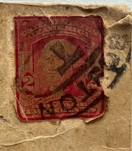 2 cent George Washington Stamp Red Cancelled with Boston Stamp original envelope - Picture 1 of 5