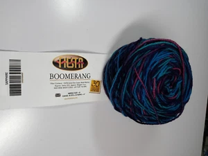 Fiesta Yarn Boomerang-Sapphire-255 Yards- 100% Extrafine Merino Wool - Picture 1 of 3
