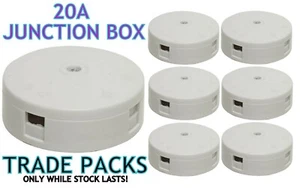 20A Junction Box 4 Terminal Electrical Wiring Cable Connector Plastic White 59mm - Picture 1 of 8