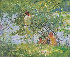 Reproducción artística de Henry Scott Tuke pintura de junio de hojas - Imagen 1 de 3