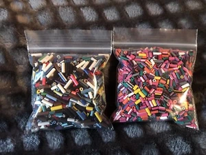 2X TUBE BEADS~ Plastic Small Hole~Tube Pink/Black Mix Bags~ ABOUT 3 oz- BUY NOW! - Picture 1 of 8