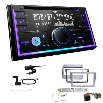 JVC KW-DB95BT Autoradio Bluetooth DAB+ für Opel Corsa C 2000-2006 matt chrome - Bild 1 von 4