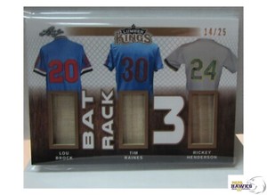 2020 Leaf Lumber Kings LOU BROCK TIM RAINES RICKY HENDERSON HOF - 14/25 BR3-09