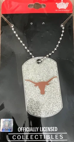 UT Texas Longhorns Glitter Dog Tag Necklace Cover