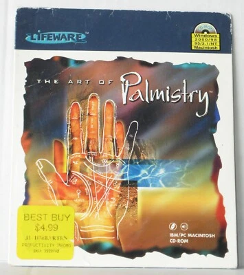 The Art of Palmistry Vtg Palm Reading Guide Lines IBM PC Mac CD-Rom Lifeware New - Image 1 of 3