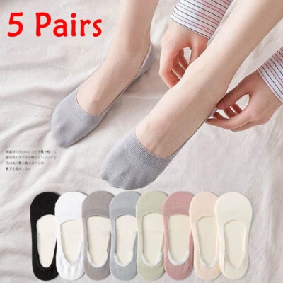 5Pair Women's Invisible Cotton Socks Trainer No Show Shoe Liner Low Cut Sports - Image 1 of 4