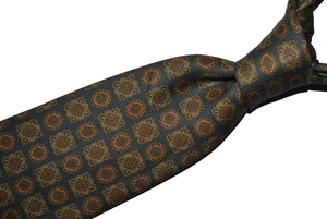 Corbata MAKERS BROOKS BROTHERS HECHA EN EE. UU. Color Verde Seda/Azul L62 W3.8 - Imagen 1 de 4