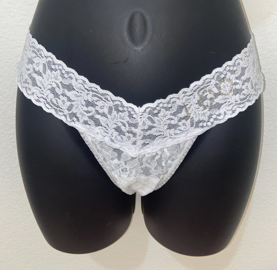Tanga Hanky Panky Bridal Collection Talla Única Blanco Tiro Bajo Cristales Swarovski Foto 1 de 4