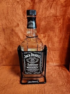 JACK DANIELS 1.75L WHISKEY BOTTLE SWING CRADLE WITH EMPTY BOTTLE. - Picture 1 of 7
