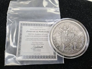 Freya Goddess Of Love 5oz .999 Silver Antiqued Proof-Anonymous Mint-#150 of 500! - Picture 1 of 4