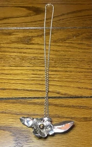 Collana in argento sterling fatta a mano con fiori di magnolia marrone topazio imperiale 925 - Foto 1 di 7