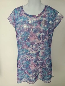 Disney Girls Colorful Short Sleeve Dress Fits Tie Dye Pattern Size 5/6 - Picture 1 of 8