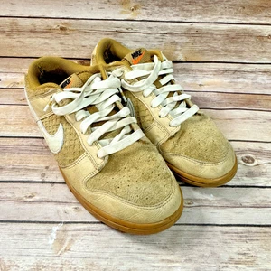Nike Dunk Low Waffle Mens Tan Brown Leather & Suede Sneakers Sz 9.5 FZ4041-744 - Picture 1 of 14