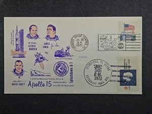 1971 US Space Cover - Apollo 15 Moon Landing - Dual Cancel stk#A52 - Picture 1 of 2