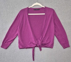 Suéter Cárdigan Nikki Púrpura Cintura Corbata Para Mujer Peruvian Connection M - Imagen 1 de 6