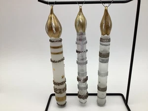 "Lote de 8"" adornos de velas de Navidad vintage Kristmas Kringle vidrio soplado pintado" - Imagen 1 de 8