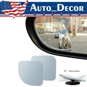 2x Car Fan Shape Convex Rear View Mirror Blind Spot Wide Angle Auxiliary Adjust - Picture 1 of 10