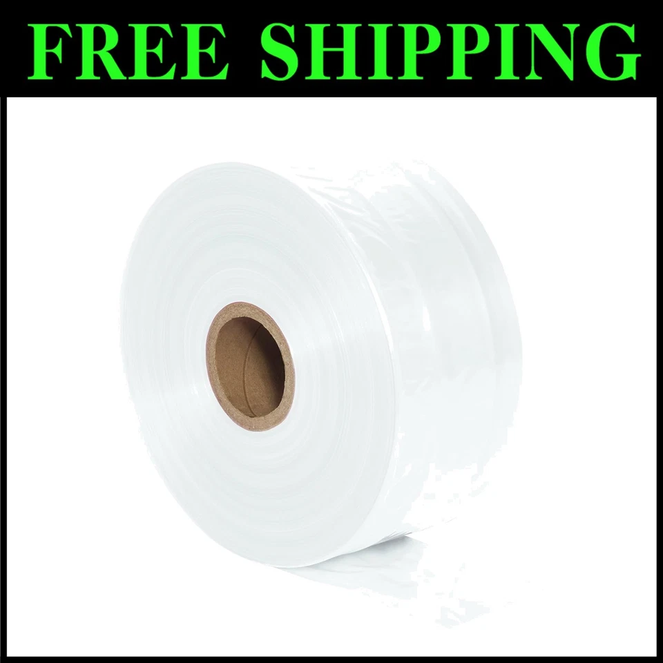 Aviditi PT0304 Poly Tubing Roll 1075ft Length X 3in Width 4 Mil Thick Clear