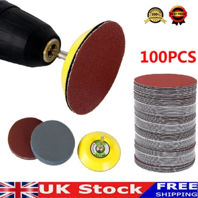 100PCS 3inch 75mm Hook&Loop Sander Sanding Discs Sandpapers Pads 80 to 3000 Grit - Image 1 of 4