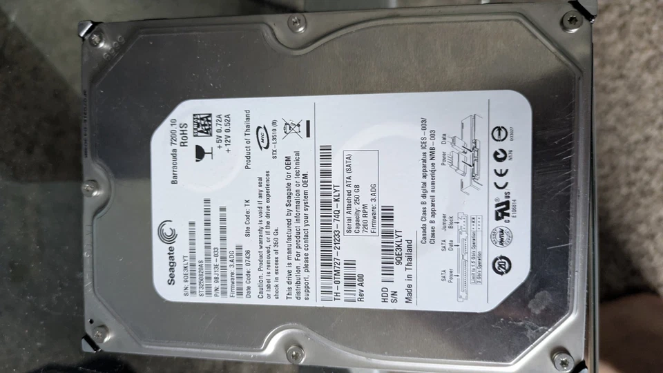 Seagate ST3250820AS, 98J13E-033, F/W: 3.ADG, WU, 07306, SATA HDD 250GB 7200RPM - Image 1 of 4