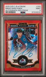 2015 O-Pee-Chee Platinum Red Prism Auto Rookie RC Mikko Rantanen PSA 10 /75 - Picture 1 of 2