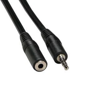 20' Black 3.5mm Male to 3.5mm Female Stereo Audio Cable  - Picture 1 of 1
