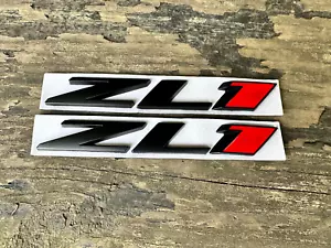 Pair Matte Red Black Camaro Zl1 Emblem Badge Letter Rear Side ZL1 Door Camaro - Bild 1 von 2
