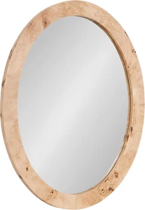 Burlock Modern Burlwood Oval Mirror, 22 X 28, Natural Wood, Transitional Wide ro - Picture 1 of 9