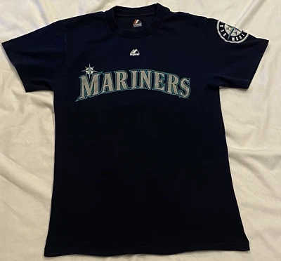 Majestuosa Camiseta King Felix Hernandez #34 Seattle Mariners Talla Pequeña Azul MLB Foto 1 de 4