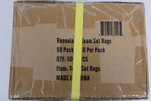 (5000) Humongous Hoard Team Set Bags Holds Top Loaders -Case 50 Packs of 100 - Picture 1 of 2