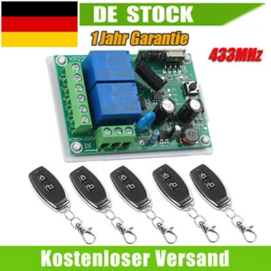 433MHz Funk Universal Garagentor Handsender 5X Fernbedienung & Empfänger AC220V - Bild 1 von 13