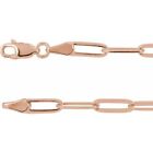 14K Rose 3.85 mm Paperclip-Style 20" Chain
