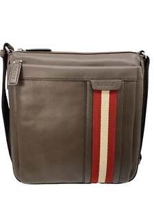 NEW Bally Oiston Men's 6225247 Medium Coffee Leather Cross Body Bag MSRP $825
