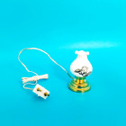 Dollhouse Miniature Brass Light Tulip Table Lamp 1:12 Scale Lantern With Rose