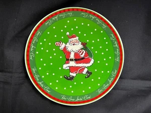 The White Barn Candle Company Christmas Cookie Plate 6.5” Here Comes Santa Claus - Picture 1 of 2