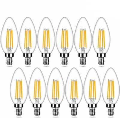 12x 110V E12 4W 3000K Vintage Chandelier Light Bulb For Ceiling Fan Home Decor - Image 1 of 4