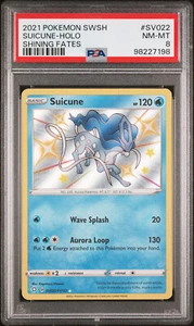 2021 POKEMON SWORD & SHIELD SHINING FATES SV022 SUICUNE HOLO PSA 8 - Picture 1 of 2