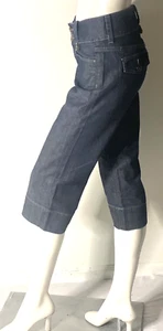 BANANA REPUBLIC Classic Women Blue Denim Low Rise Pockets Cropped Capri Size 2 - Picture 1 of 9
