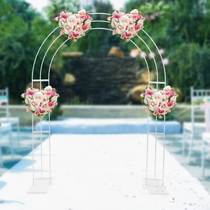 8.53ft Metal Flower Display Frame Wedding Arch Balloon Stands W/ Sturdy Base - Picture 1 of 15