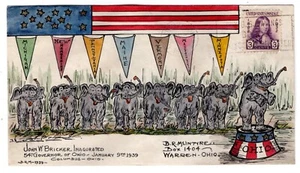 1939 John Bricker eingeweihter Gouverneur OHIO - McIntyre H/P ACE Künstler - Bild 1 von 2