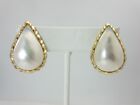 14K Yellow Gold And Mabe Pearl Earrings